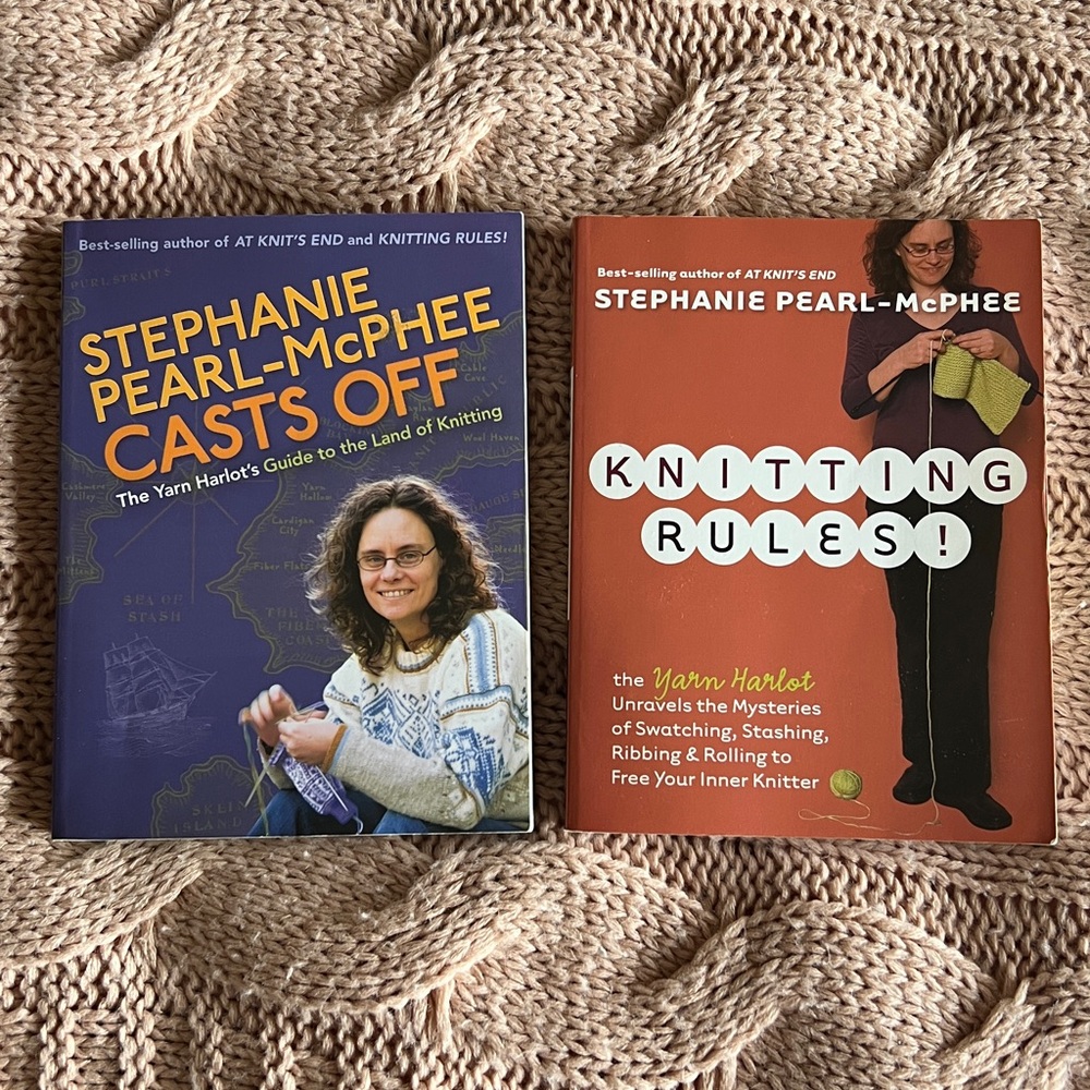 Set of x2 Knitting Books by Stephanie Pearl-McPhee / Casts Off & Knitting Rules